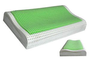 Cuscino memory foam anatomico, guanciale cervicale sfoderabile Verde eco GA14MF