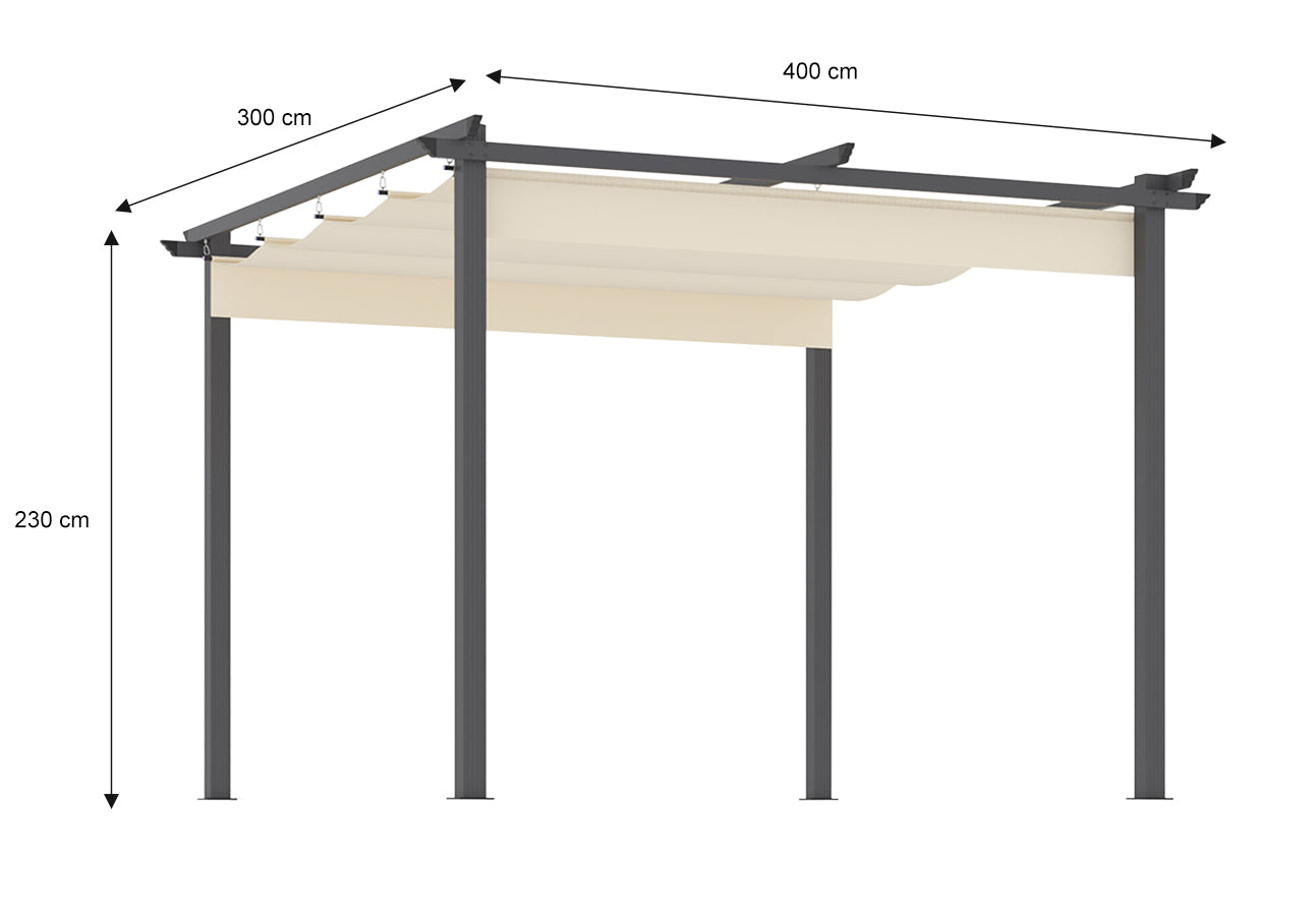 Gazebo pergola da giardino 3x4 mod. Havana GAPE11HA-3.4