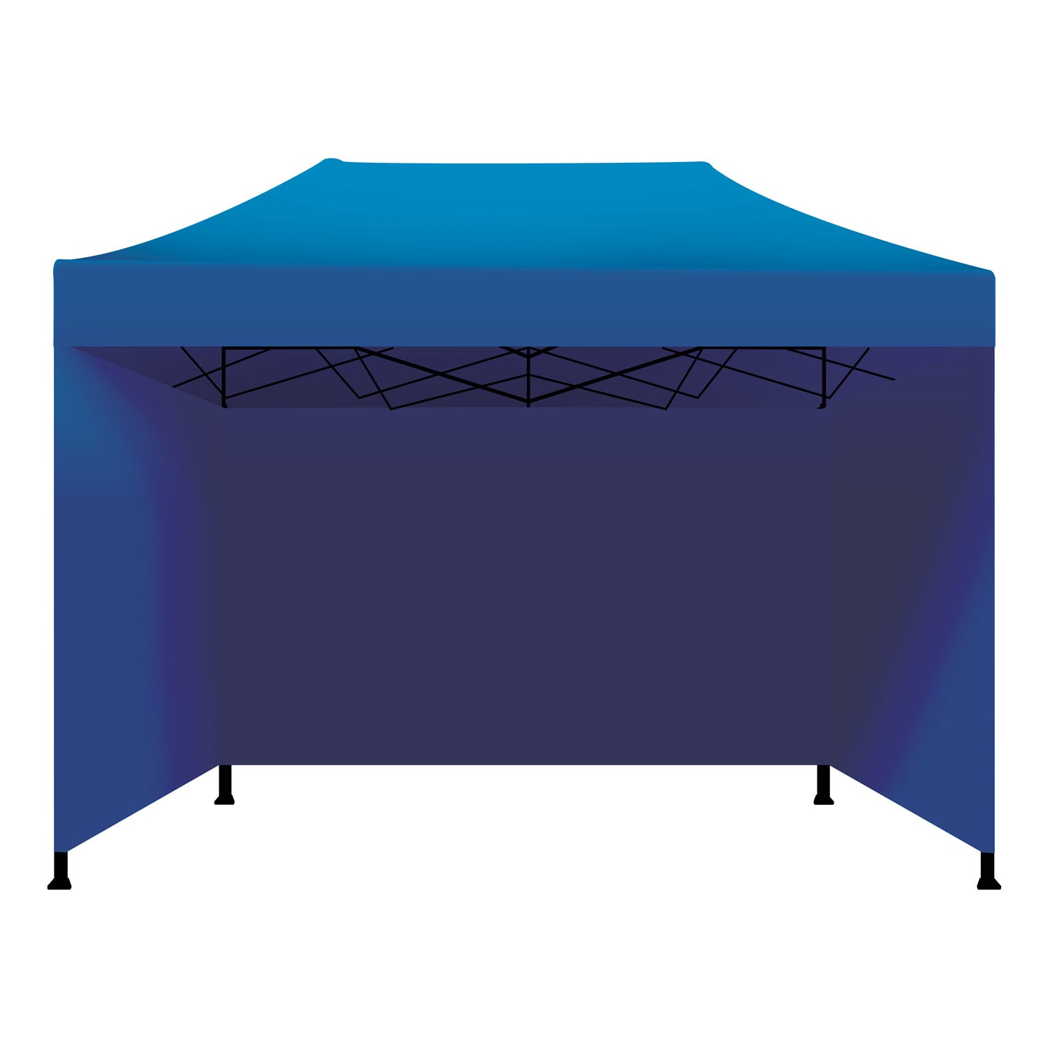 Taman Tenda / Gazebo Per Giardino 3X4,5 Mt Impermeabile Tendone Pieghevole Per Fiere E Mercati Con Teli Laterali  Colore Blu