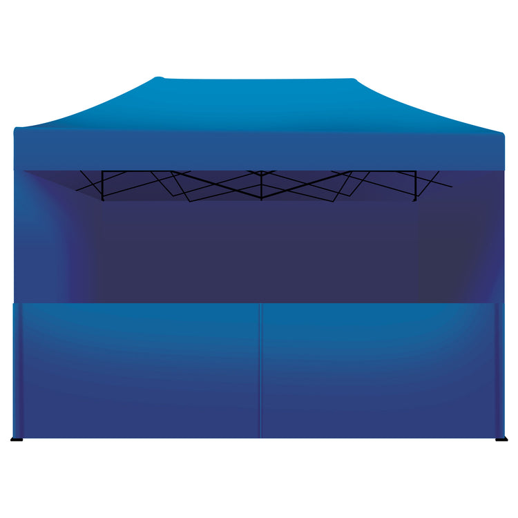 Taman Tenda / Gazebo Per Giardino 3X4,5 Mt Impermeabile Tendone Pieghevole Per Fiere E Mercati Con Teli Laterali  Colore Blu