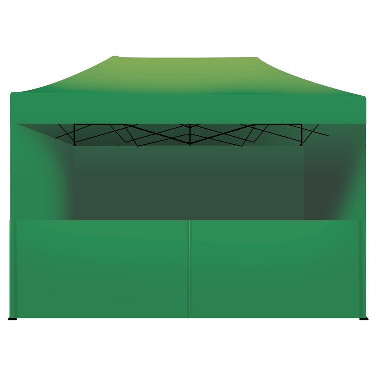 Taman Tenda / Gazebo Per Giardino 3X4,5 Mt Impermeabile Tendone Pieghevole Per Fiere E Mercati Con Teli Laterali Colore Verde