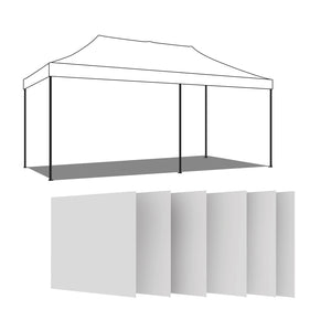 Set 6 Teli Laterali Per Gazebo 3X6M Con Velcro