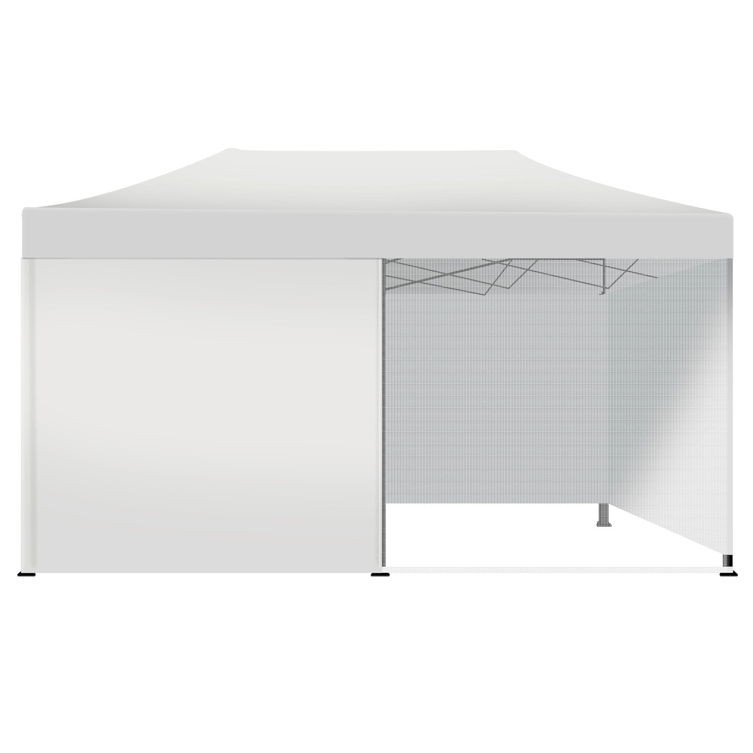 Taman Tenda / Gazebo Per Giardino 3X6 Impermeabile Tendone Pieghevole Per Fiere E Mercati Con Teli Laterali Colore Bianco