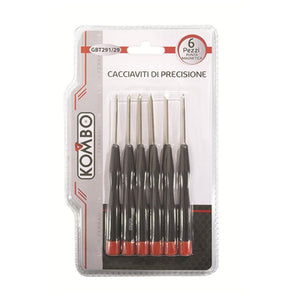 Kit 6 Cacciaviti di Precisione 3x a croce 3x spaccati Manico Antiscivolo