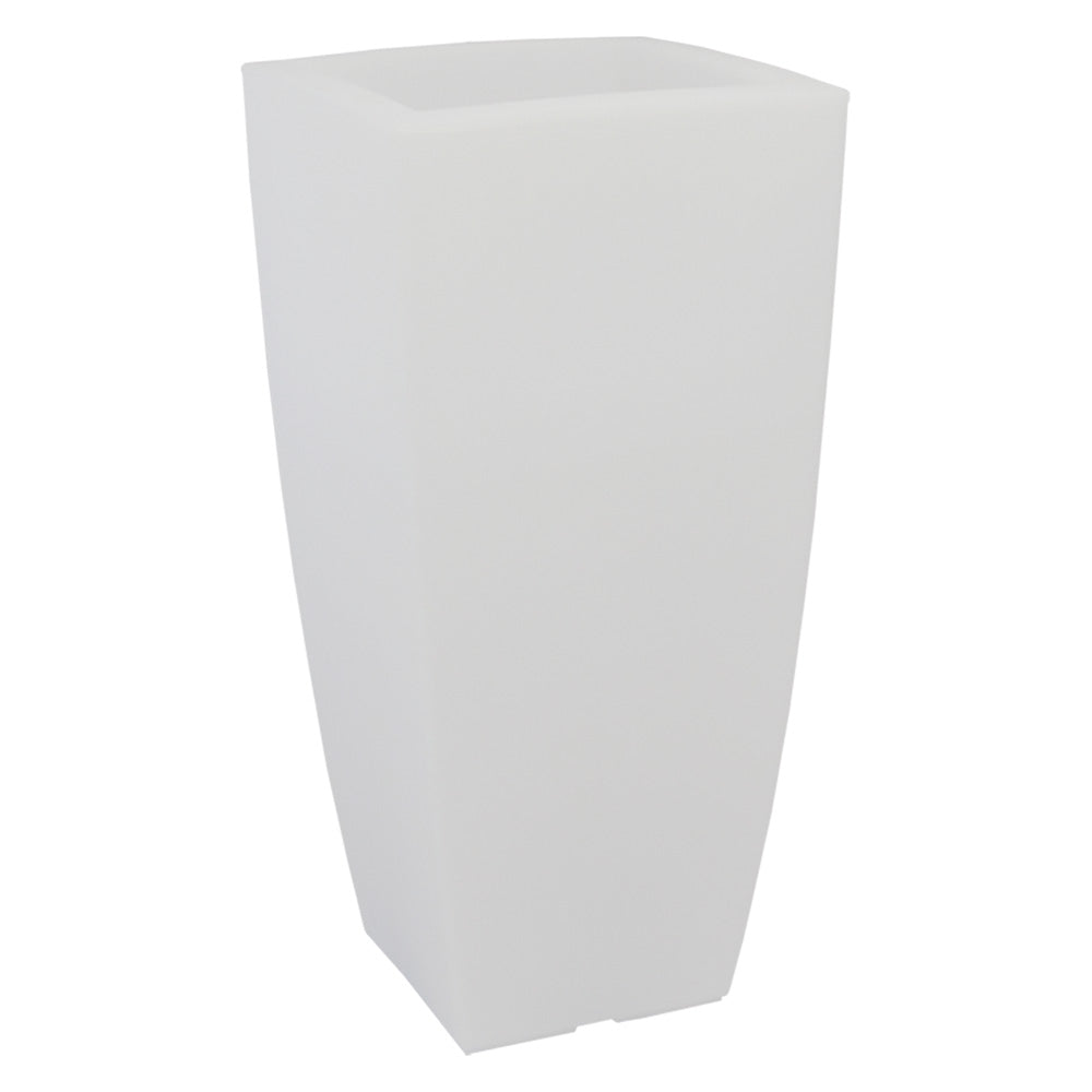 VASO QUADRO 'STILO LAMP' cm 40x40xh.90 lt.20 ghiac./luc.bia. TEKNOPLAST