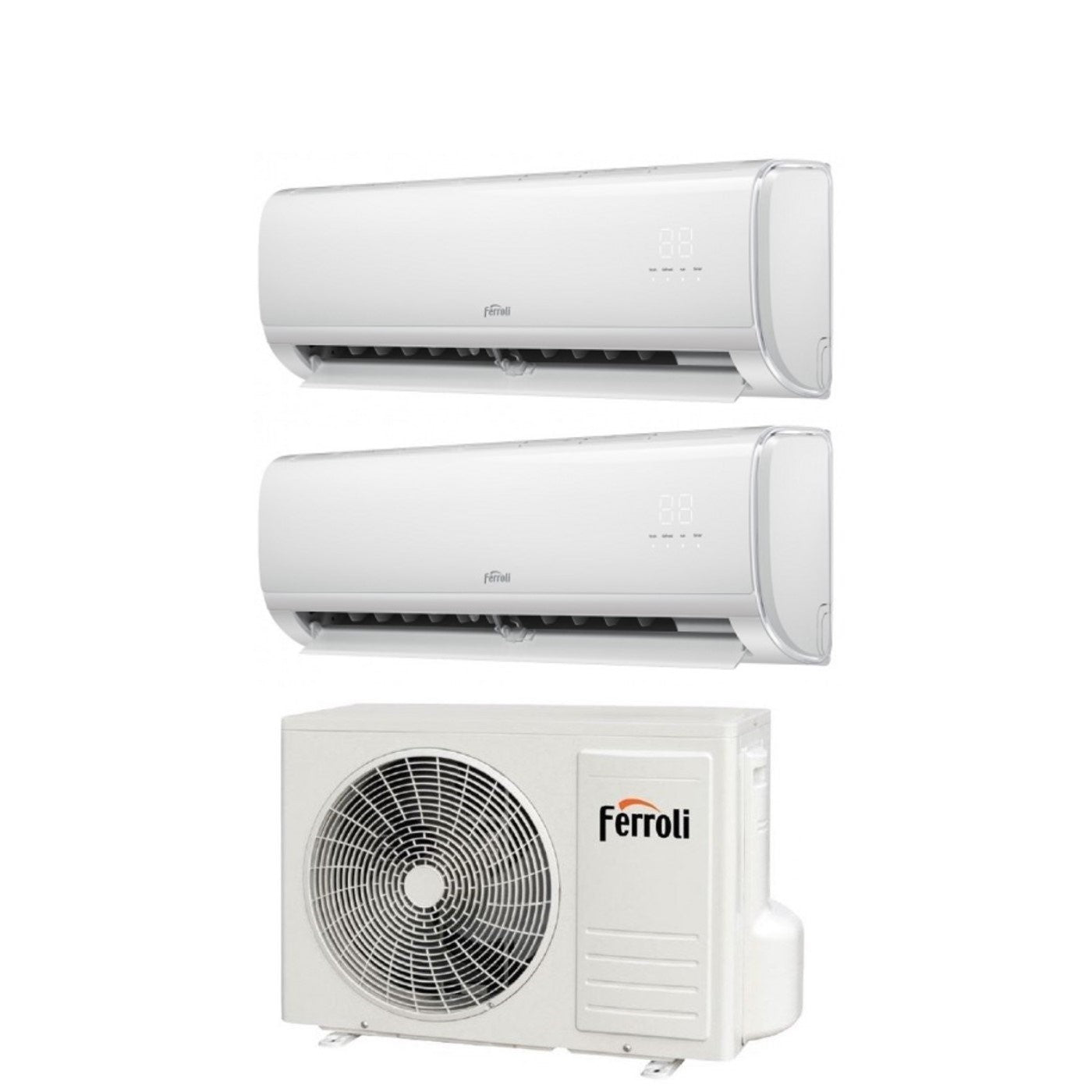 Climatizzatore Condizionatore Ferroli Dual Split Inverter serie GIADA M 12+18 con 27-3 R-32 Wi-Fi integrato 12000+18000