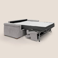 Divano Letto 3 Posti 220x100x95 cm in Tessuto Grigio Chiaro