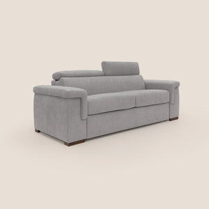 Divano Letto 3 Posti 220x100x95 cm in Tessuto Grigio Chiaro