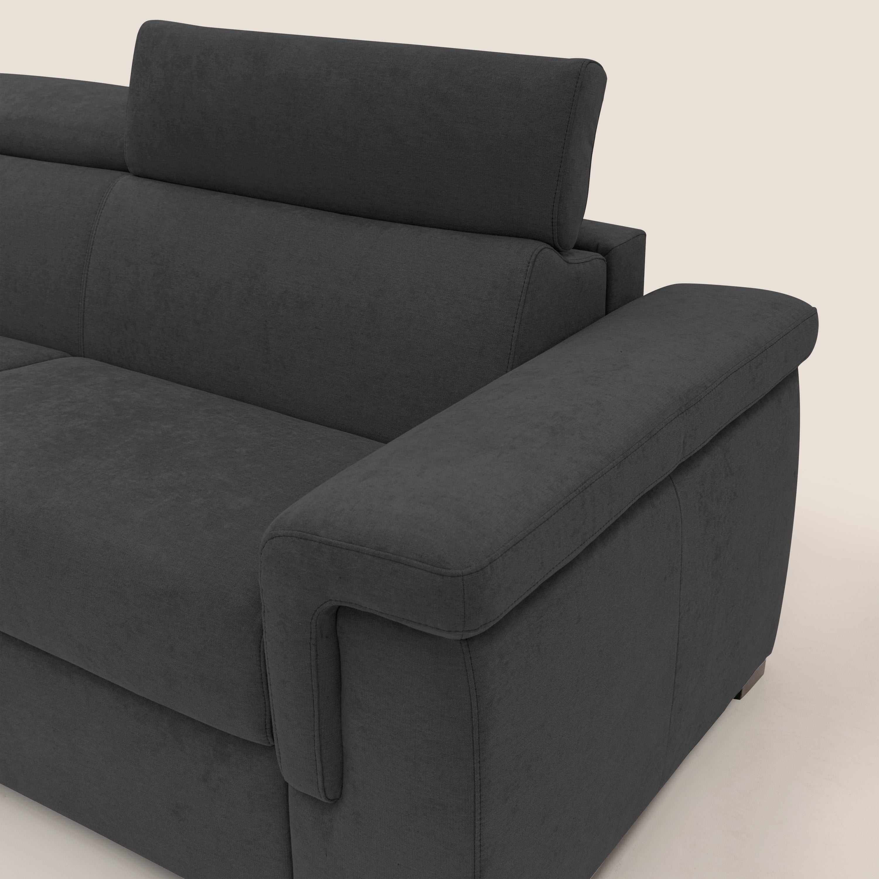 Divano Letto 3 Posti 200x100x95 cm in Tessuto Nero