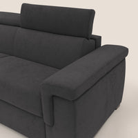 Divano Letto 3 Posti 220x100x95 cm in Tessuto Nero