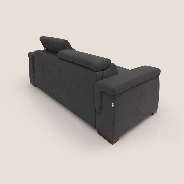 Divano Letto 3 Posti 200x100x95 cm in Tessuto Nero