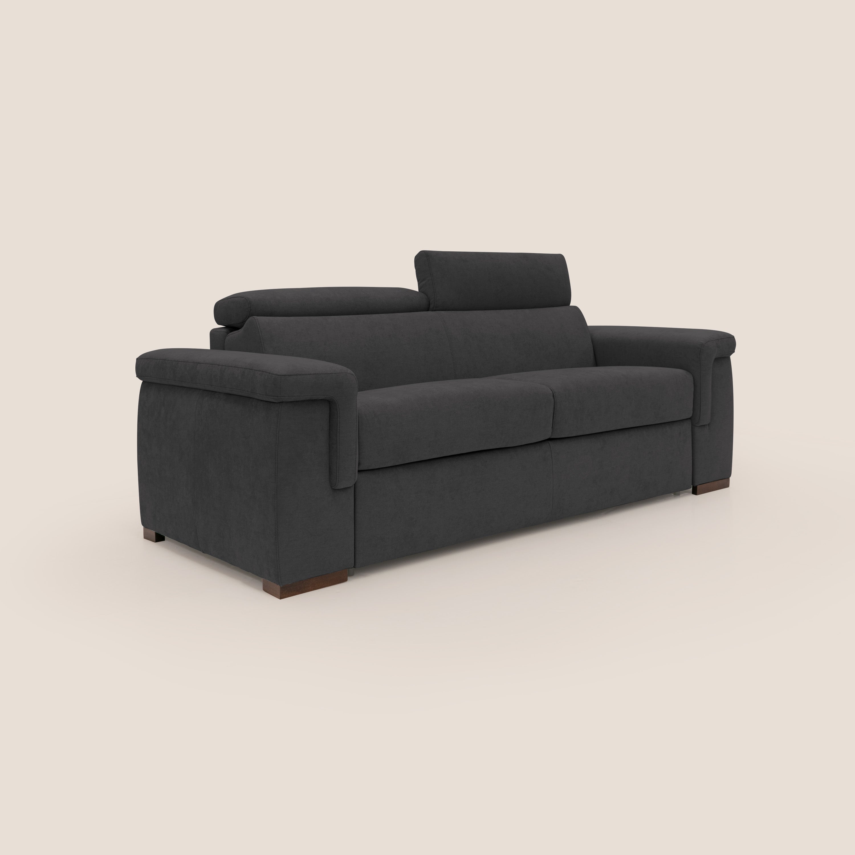 Divano Letto 3 Posti 220x100x95 cm in Tessuto Nero