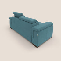 Divano Letto 3 Posti 240x100x95 cm in Tessuto Azzurro