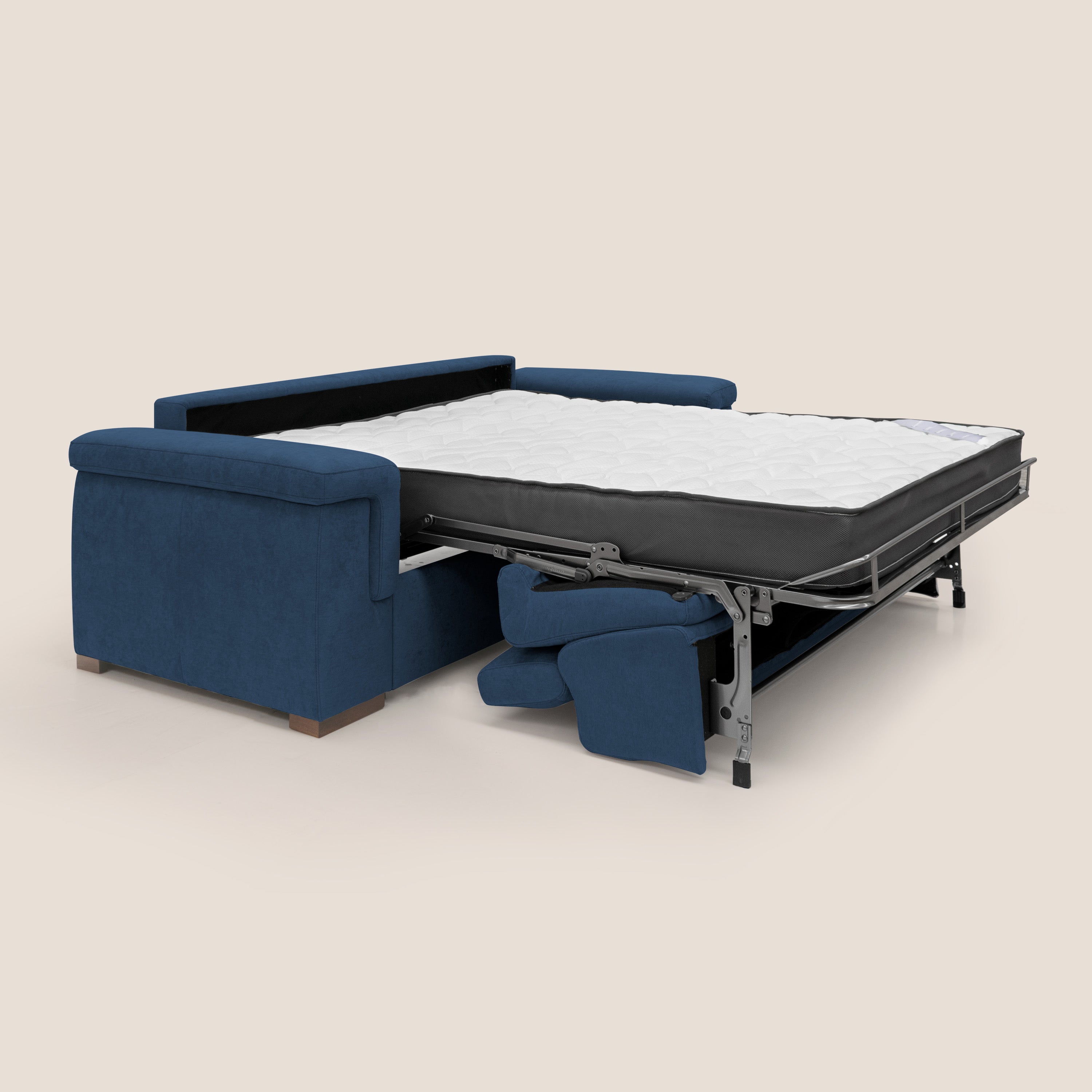 Divano Letto 3 Posti 200x100x95 cm in Tessuto Blu