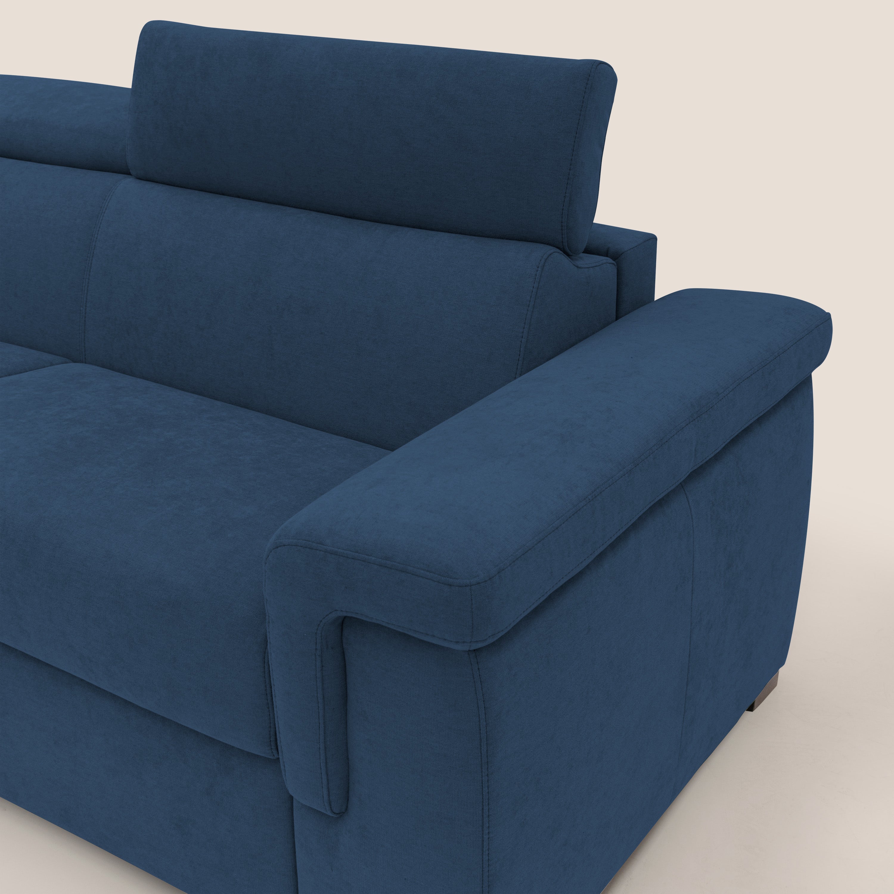 Divano Letto 3 Posti 240x100x95 cm in Tessuto Blu