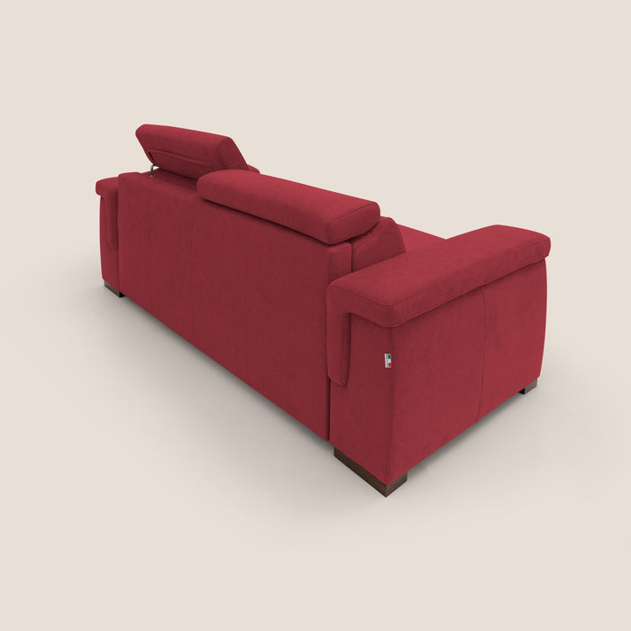 Divano Letto 3 Posti 200x100x95 cm in Tessuto Rosso