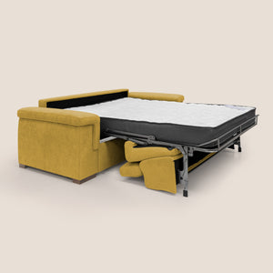 Divano Letto 3 Posti 240x100x95 cm in Tessuto Giallo