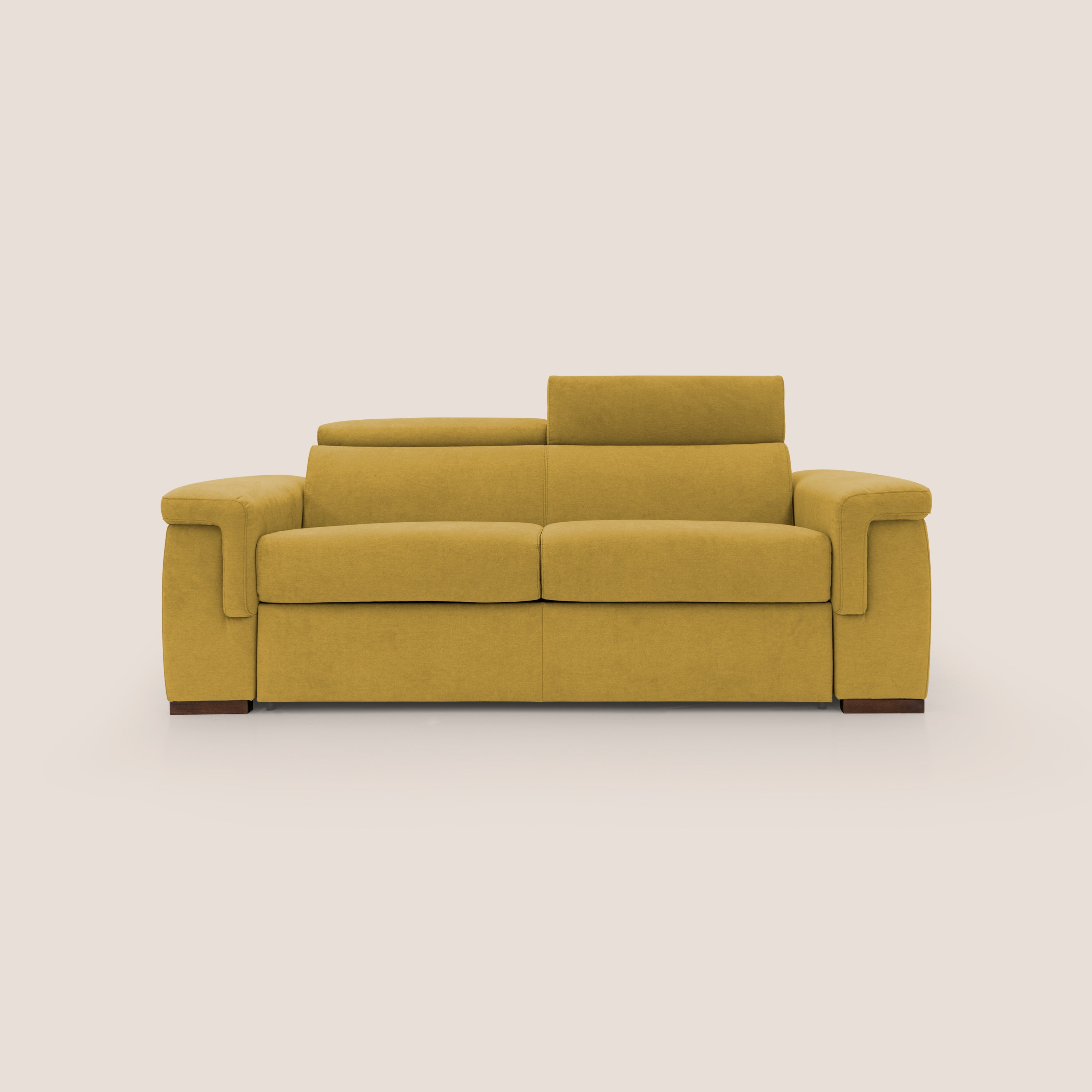 Divano Letto 3 Posti 240x100x95 cm in Tessuto Giallo