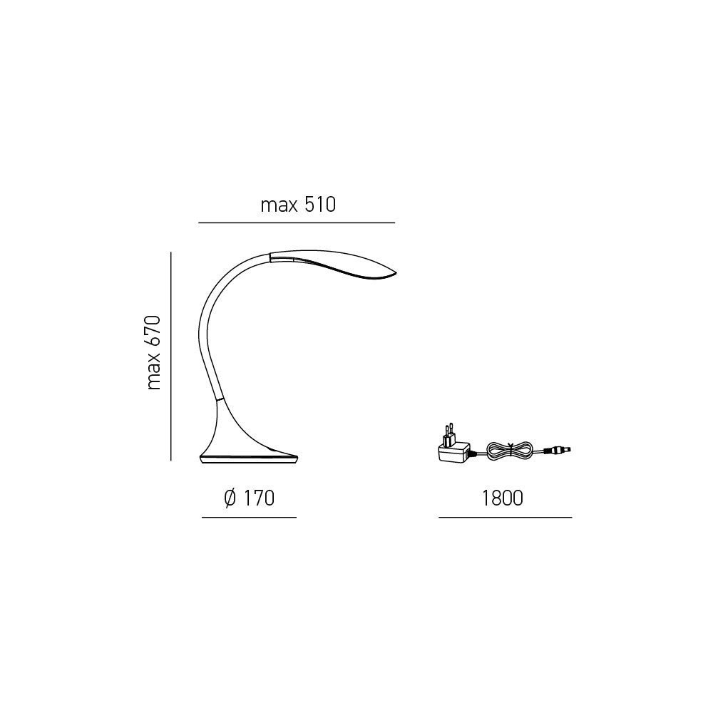 Lampada Da Tavolo Moderna Nunki Silicone E Materie Plastiche Bianco Lucido Led