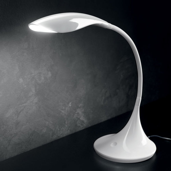 Lampada Da Tavolo Moderna Nunki Silicone E Materie Plastiche Bianco Lucido Led