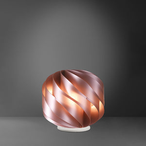 Lampada Da Tavolo Globe 1 Luce Polilux Rosa Metallico Con Base D40 Made In Italy