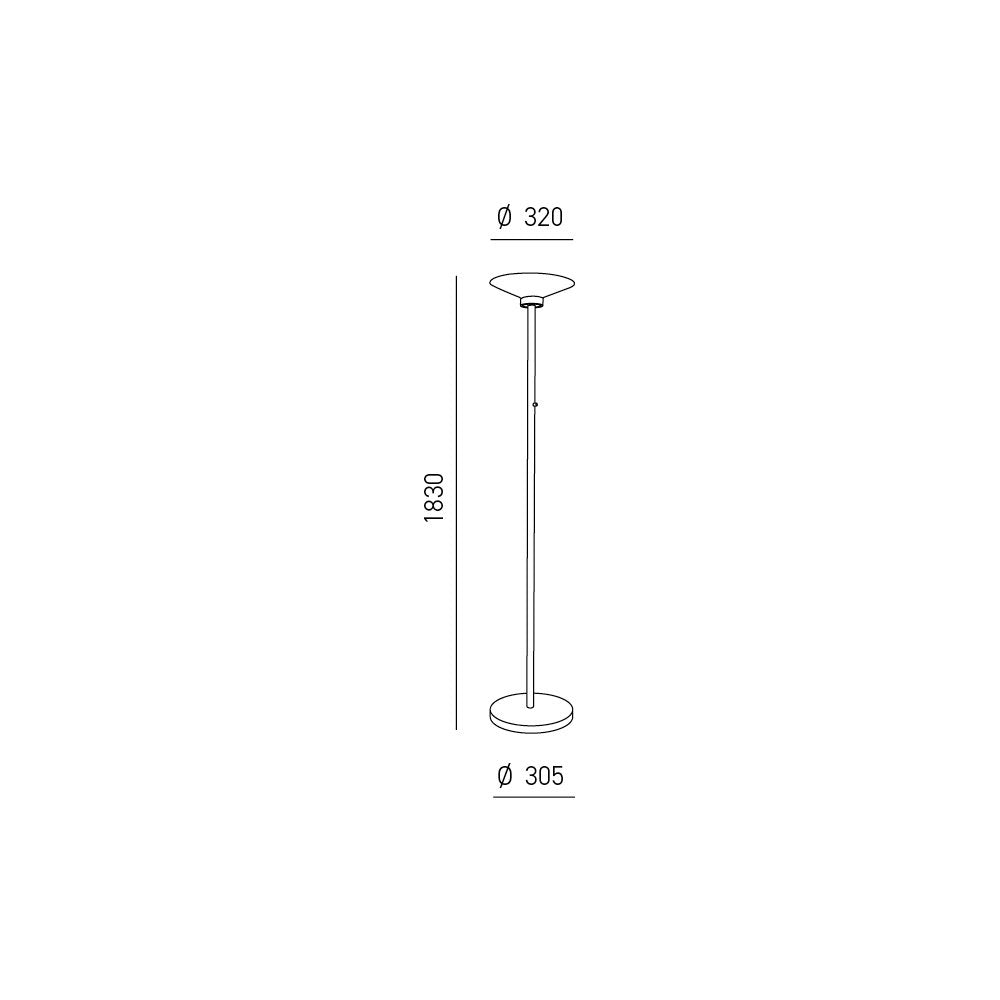 Piantana Moderna Ping-Pong Alluminio Bianco Opaco E Vetro Led 48W