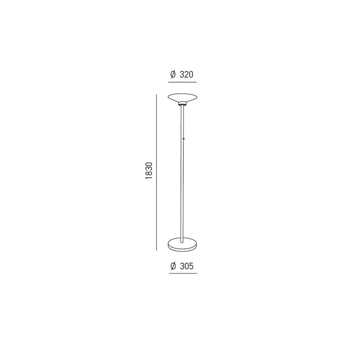 Piantana Moderna Ping-Pong Alluminio Bianco Opaco E Vetro Led 48W