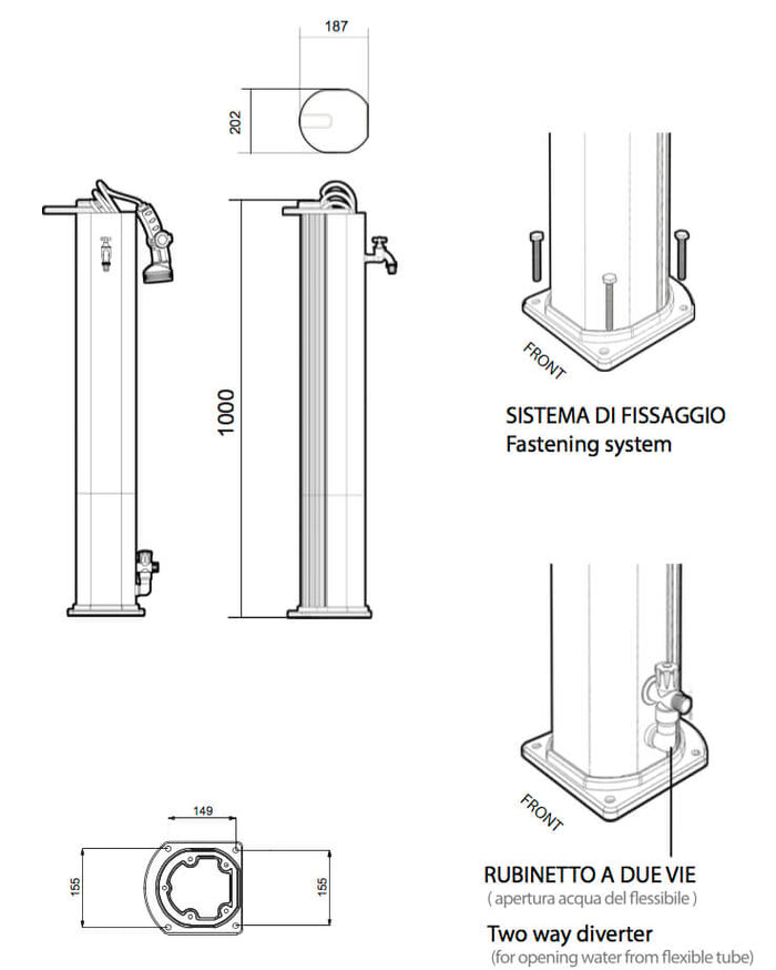 Fontana da Esterno con Tubo Dell'Acqua a Scomparsa Arkema Garden Surprise Champagne Bronze