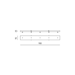 Rosone Rettangolare Per Serie Flash Flip Flute In Metallo Cemento 5 Fori