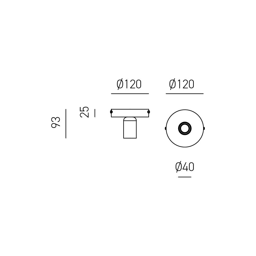 Plafone/Portalampada Point Metallo Ottone