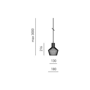 Sospensione Senza Rosone Flash Flip Flute Metallo Bianco Satinato