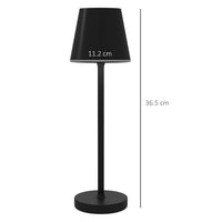 Lampada da Tavolo Portatile ⌀11,2x36,5 cm in Acrilico e Metallo Nero