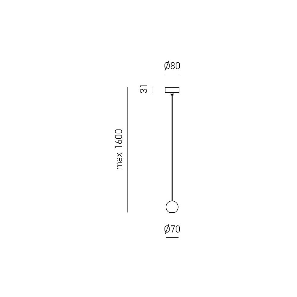 Sospensione Contemporanea Guya Alluminio Nero Satinato 1 Luce Led