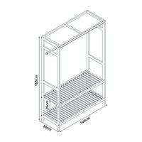 Stand Appendiabiti Herøy Armadio Aperto per Guardaroba 165 x 100 x 35 cm Bambù Naturale [en.casa]