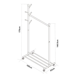 Stand Appendiabiti Snà¥sa con Rotelle 170x105x43 cm Metallo Nero [en.casa]