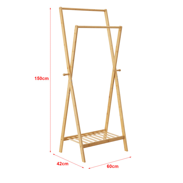 Stand Appendiabiti 'Keitele' Organizzatore Guardaroba in bambù [en.casa]
