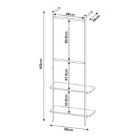 Stand Appendiabiti da Parete Bremanger 162 x 60 x 26 cm Nero [en.casa]