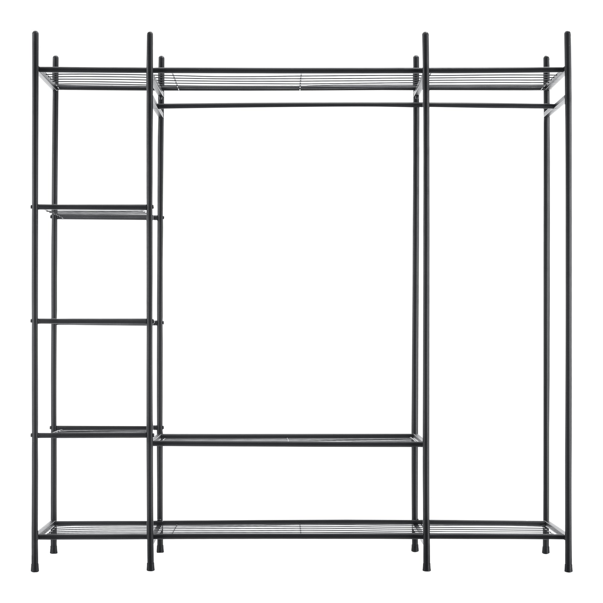 Organizzatore Guardaroba, Scaffalatura con Asta Appendiabiti e 6 Ripiani, Cabina Armadio Senza Ante (AxLaxP) 150 x 150 x