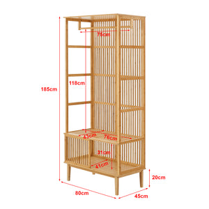 Set Organizzatore Guardaroba in Bambù 2 Armadi Aperti e 1 Scaffale [en.casa]