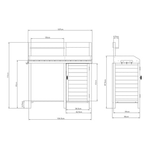 Banco di Lavoro per Giardinaggio Alessano in Legno 110x107x46 cm casa.pro