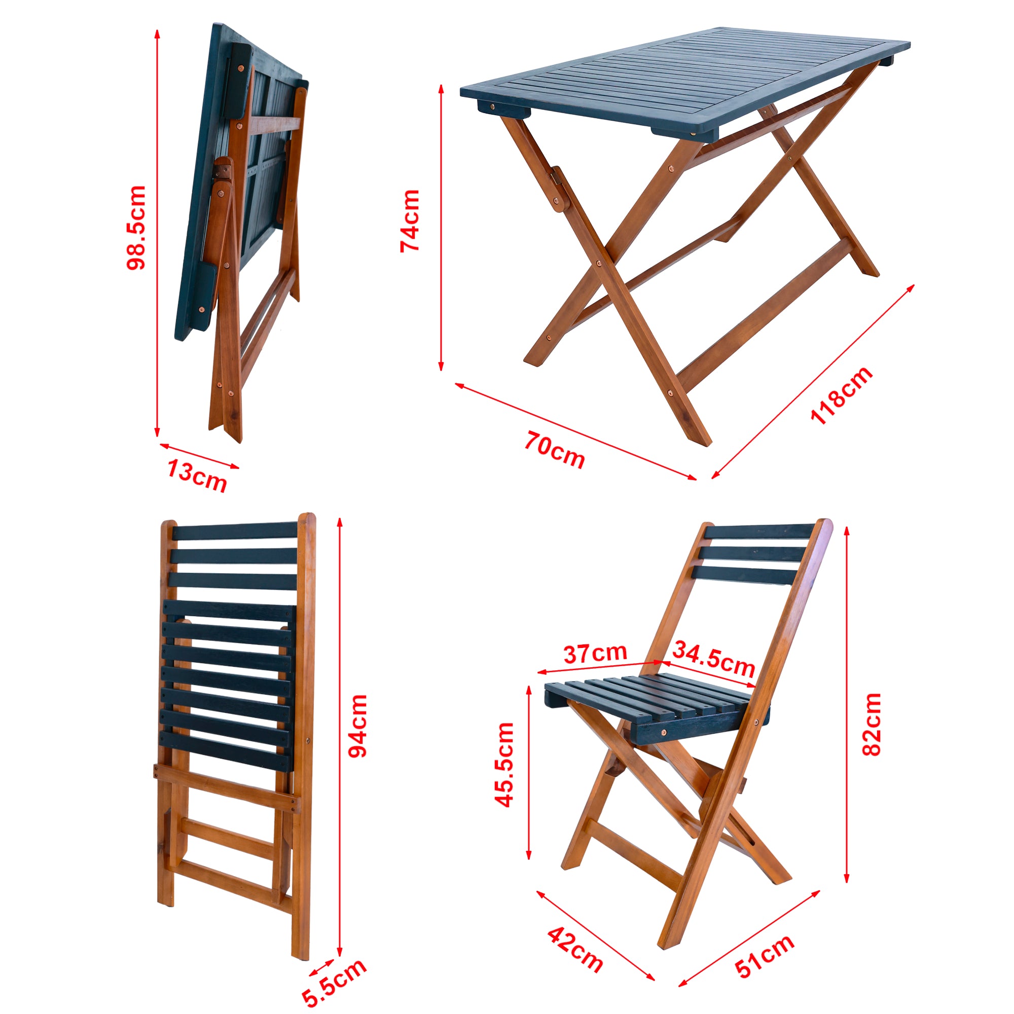 Set da Pranzo per Esterno Altamura in Legno di Acacia Certificato FSC® [en.casa]