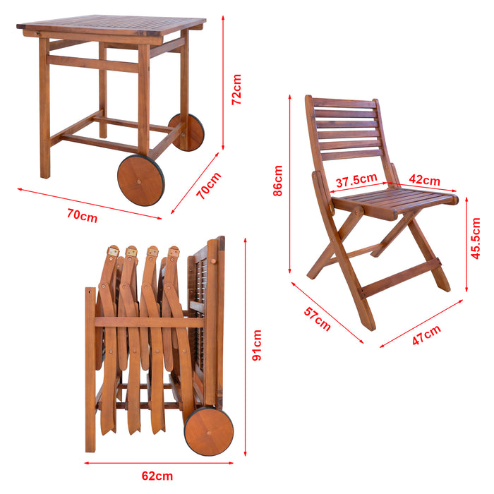 Set da Pranzo per Esterno Ancarano in Legno di Acacia Certificato FSC® [en.casa]