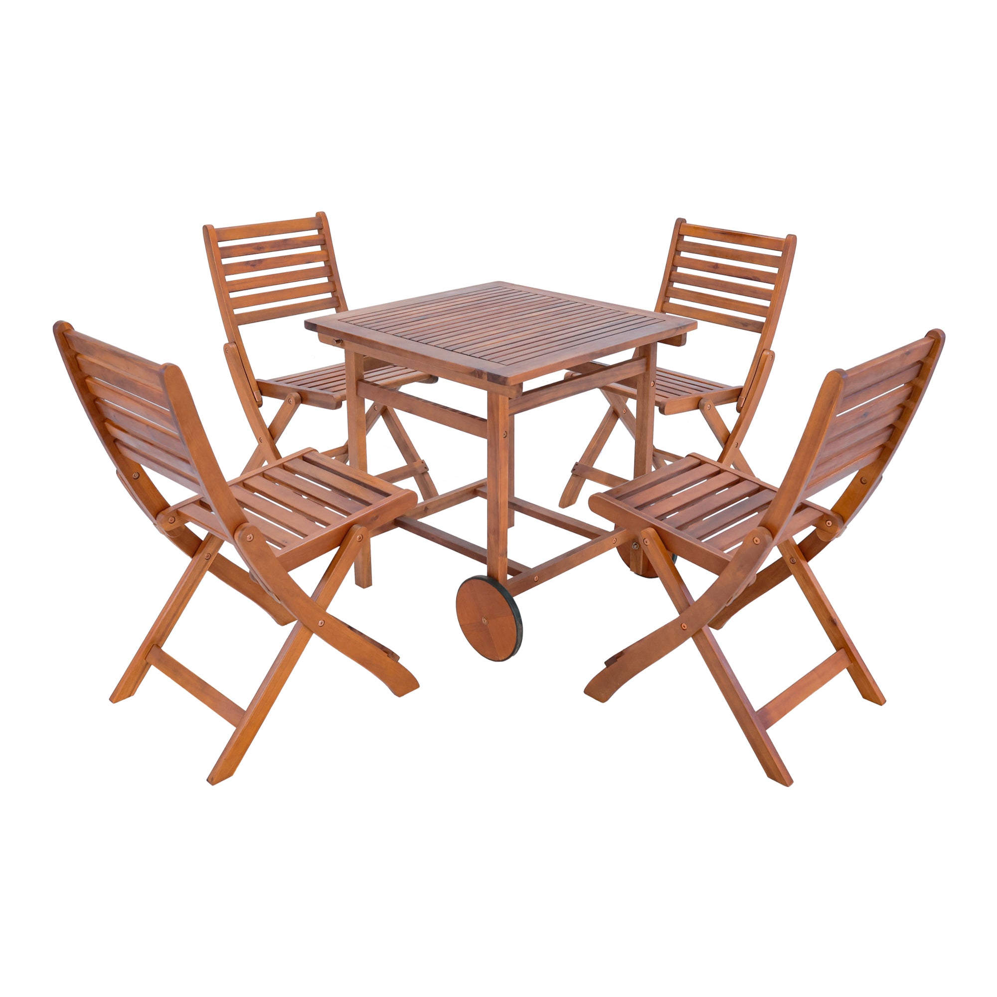 Set da Pranzo per Esterno Ancarano in Legno di Acacia Certificato FSC® [en.casa]