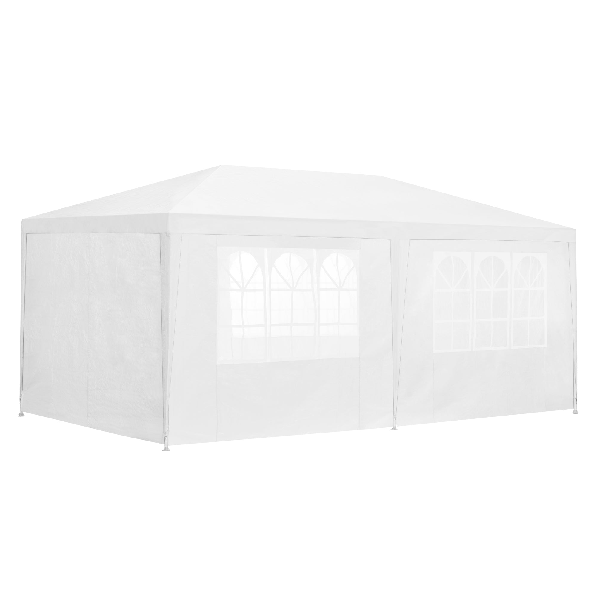 [casa.pro] Gazebo da Giardino 600 x 300 x 255 cm Tenda da Giardino Struttura in Acciaio Pieghevole Impermeabile Bianco