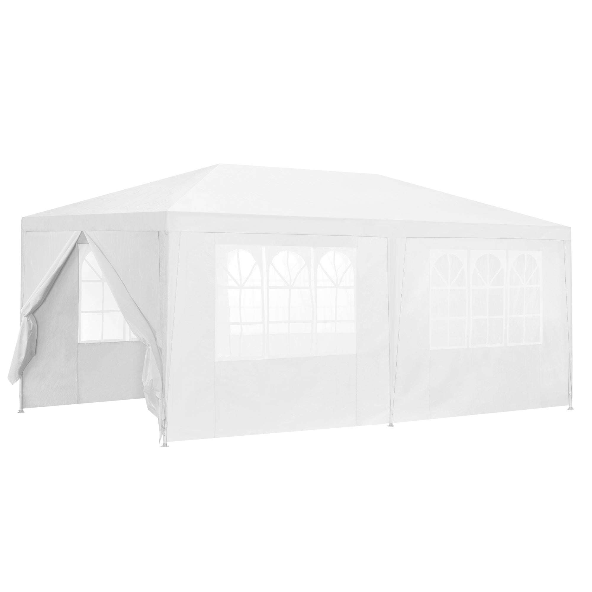 [casa.pro] Gazebo da Giardino 600 x 300 x 255 cm Tenda da Giardino Struttura in Acciaio Pieghevole Impermeabile Bianco