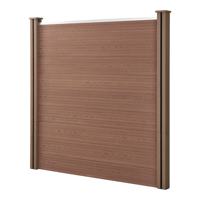 Recinzione in WPC per Giardino Staccionata Frangivista Alta 183 cm Lunga 357 cm Marrone NEU.HOLZ