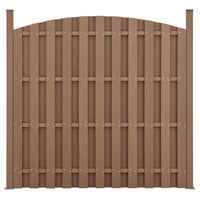 Steccato ad Arco con Doghe e Colonne in WPC e Base in Acciaio 185 x 193 cm - Marrone NEU.HOLZ