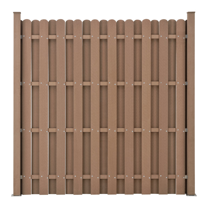 [neu.holz] Steccato per Giardino Staccionata Recinzione Pannello WPC Legno Composito Set di 2 Pezzi 11 Doghe 185 x 376