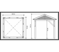 Gazebo da giardino in ferro bttuto 3x3 mt ecrÃ¹ antivento Sicorage Neggiu