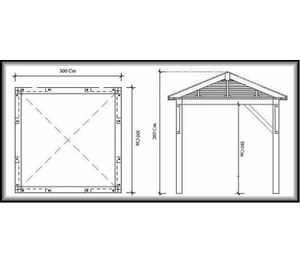 Gazebo da giardino in ferro bttuto 3x3 mt ecrÃ¹ antivento Sicorage Neggiu